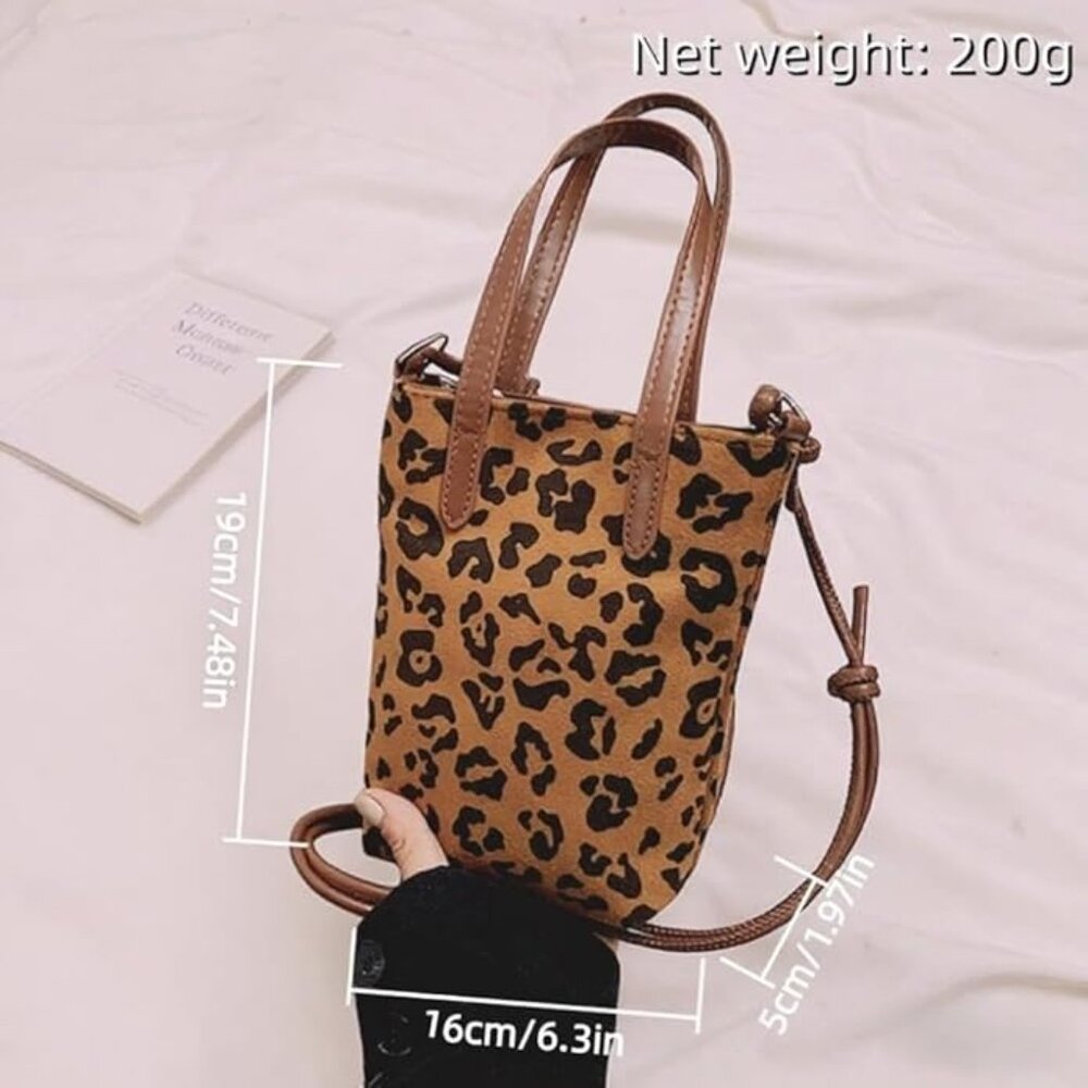 Retro leopard print hand-held crossbody bag - Picture 2 of 7